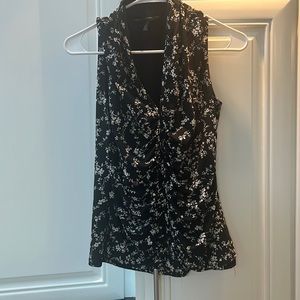 Black shell with white flowers